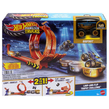 Cargar imagen en el visor de la galería, Monster Trucks Bigfoot Hot Wheels Trofeo Challenge de loopings y giros
