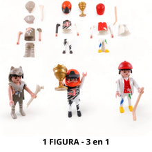 Cargar imagen en el visor de la galería, Playmobil 9854 figura 3 en 1 piloto cavernícola y jugador de hockey