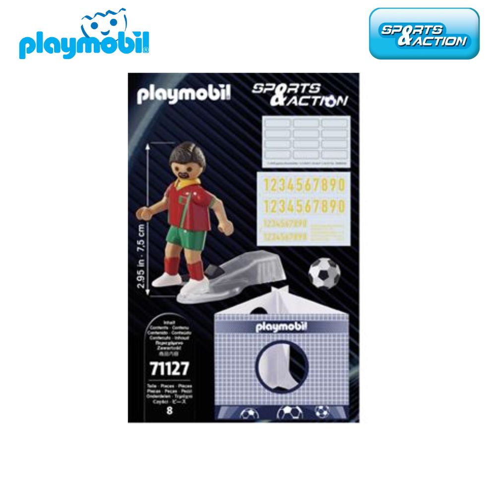 Playmobil football player - Portugal, 71127, original, toys, boys, girls,  gifts, collector, figures, dolls, shop, with box