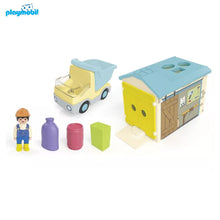 Cargar imagen en el visor de la galería, Playmobil junior 71686 camion volquete garaje y formas de colores
