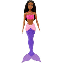 Cargar imagen en el visor de la galería, Barbie sirena morena cola morada y rosa