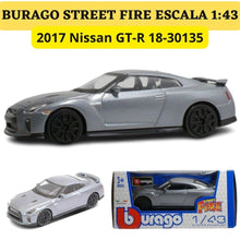 Cargar imagen en el visor de la galería, Burago 1 43 Street Fire 2017 Nissan GT-R ref. 1830135