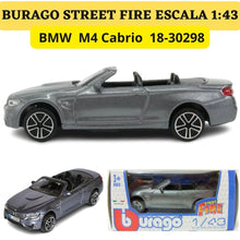 Cargar imagen en el visor de la galería, Burago 1 43 Street Fire BMW M4 Cabrio ref. 1830298