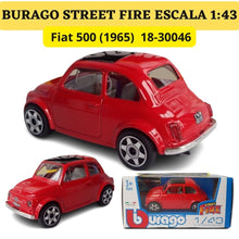 Cargar imagen en el visor de la galería, Burago 1 43 Street Fire Fiat 500 1965 ref. 1830046
