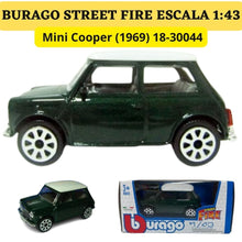 Cargar imagen en el visor de la galería, Burago 1 43 Street Fire Mini Cooper 1969 ref. 1830044
