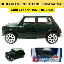 Cargar imagen en el visor de la galería, Burago 1 43 Street Fire Mini Cooper 1969 ref. 1830044