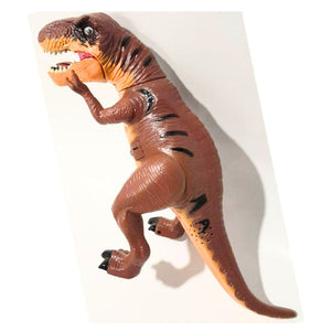dinosaurio juguete marrón con luz y sonido