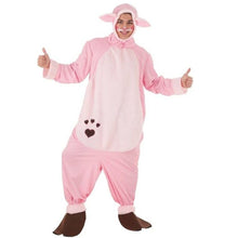 Cargar imagen en el visor de la galería, Disfraz cerdo adulto tipo pijama rosa