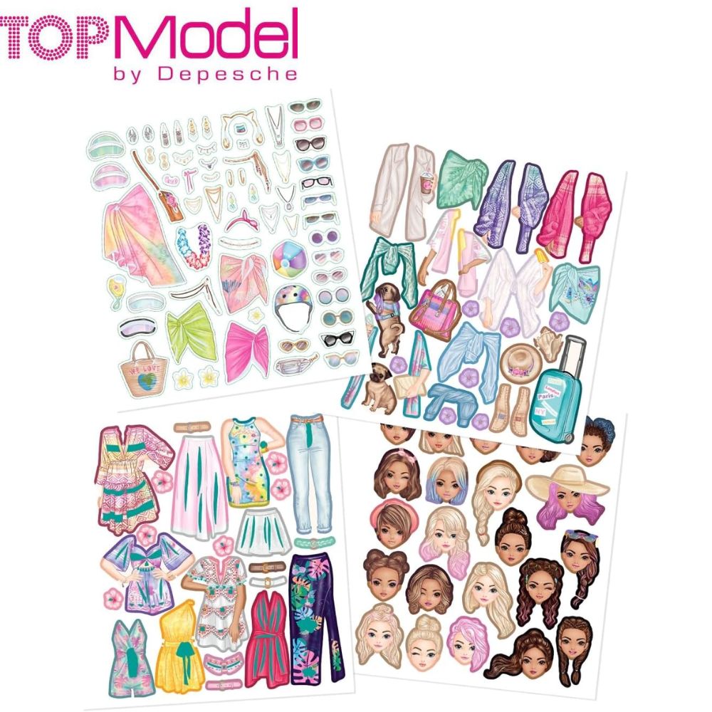 Top Model Dress Me Up cuaderno diseño con pegatinas – MANCHATOYS