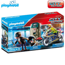 Cargar imagen en el visor de la galería, moto de policía persecución del ladrón Playmobil (70572) City Action
