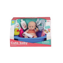 Cargar imagen en el visor de la galería, MUÑECO BEBE CON BAÑERA Y ACCESORIOS DE BAÑO