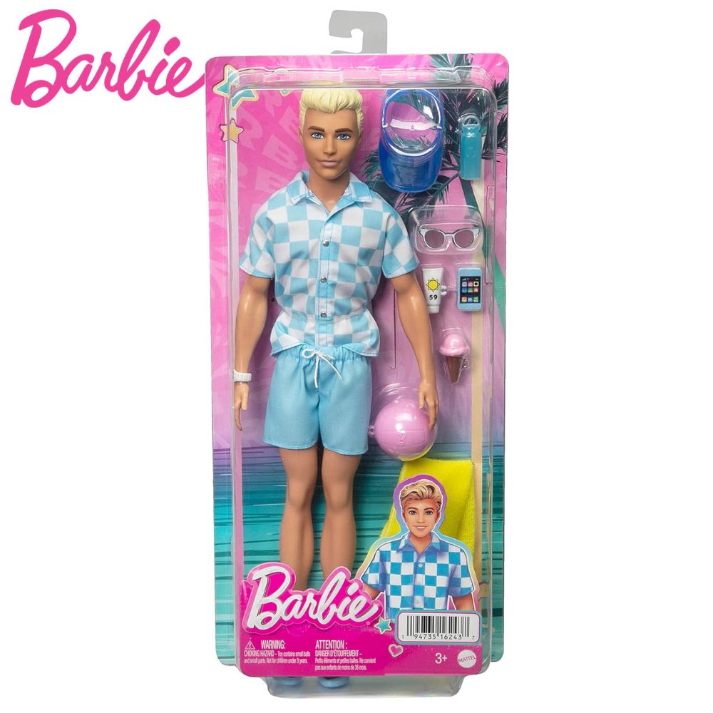 Muneco Ken rubio dia de playa Barbie MANCHATOYS