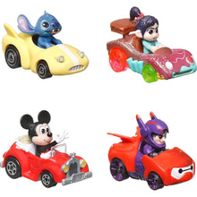 Cargar imagen en el visor de la galería, Pack 4 coches Disney Mickey Mouse, Vanellope, Hiro y Stitch
