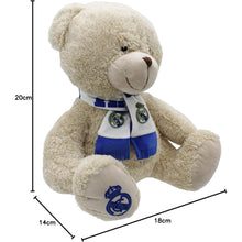 Cargar imagen en el visor de la galería, Peluche Real Madrid osito con bufanda 20 cm.