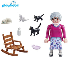 Cargar imagen en el visor de la galería, Playmobil abuela con gatos