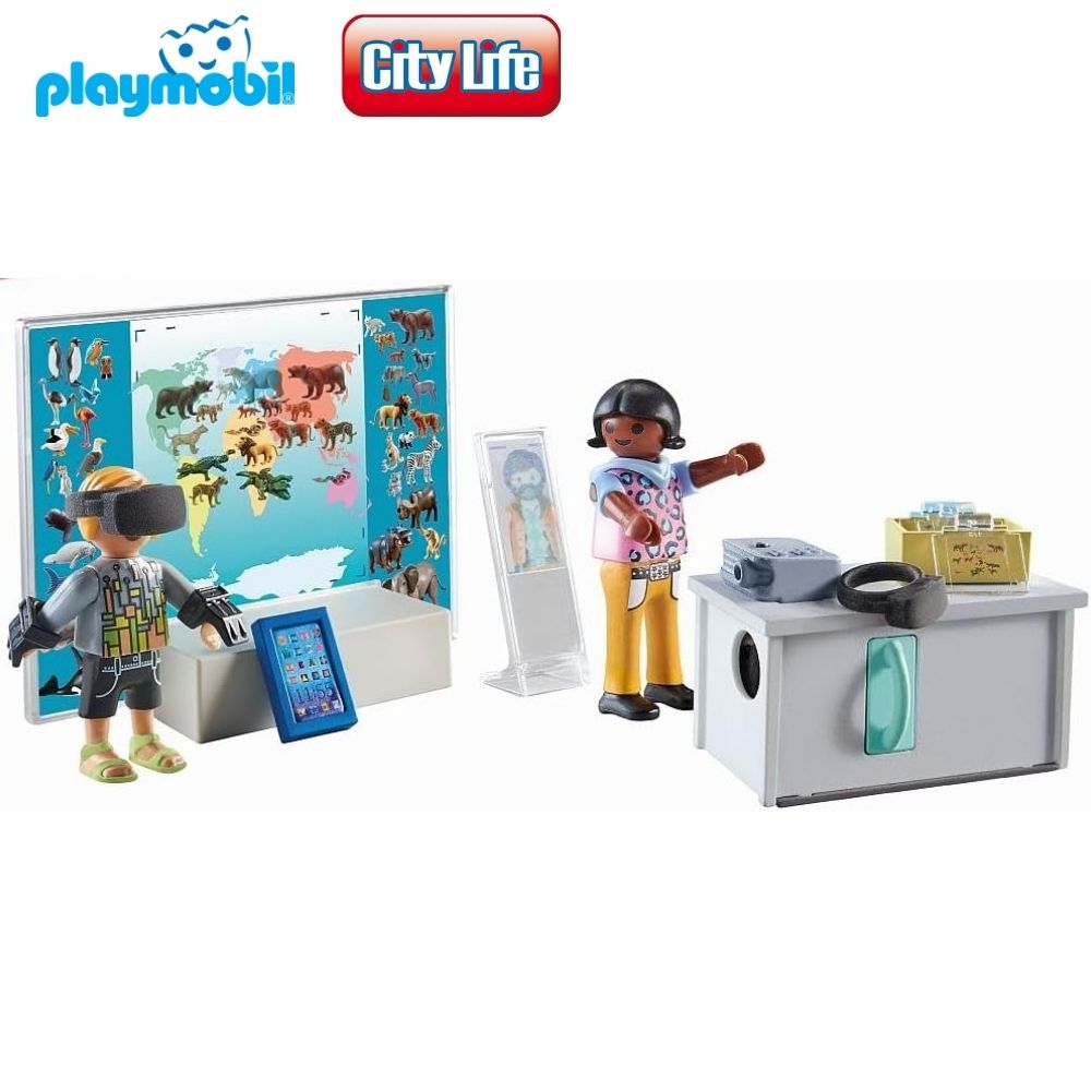 PLAYMOBIL City Life 71330 Aula lezione con visore, proiettore funzionante, Tablet e Occhiali VR per Giochi di Ruolo creativi, Giocattolo per Bambini dai 4 Anni in su PLAYMOBIL City Life 71330 Aula lezione con visore, proiettore funzionante, Tablet e Occhiali VR per Giochi di Ruolo creativi, Giocattolo per Bambini dai 4 Anni in su