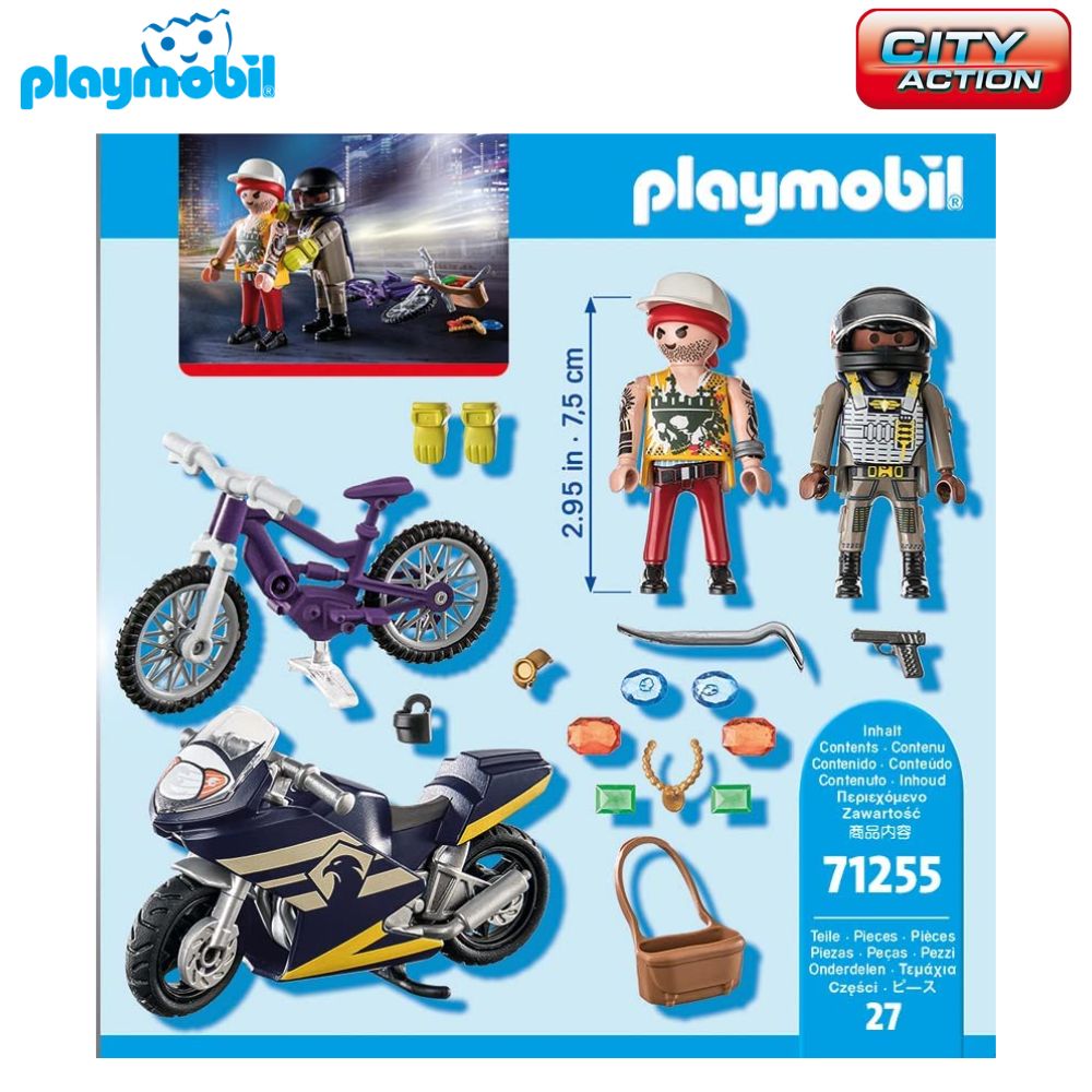 Playmobil Starter Pack 71255 Moto Policía y Ladrón