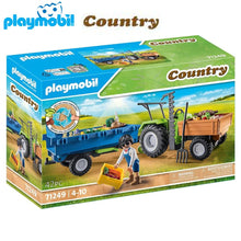 Cargar imagen en el visor de la galería, Playmobil tractor con remolque country 71249