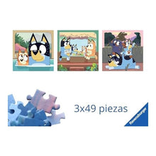 Cargar imagen en el visor de la galería, Puzzle Bluey 3 x 49 piezas Ravensburger