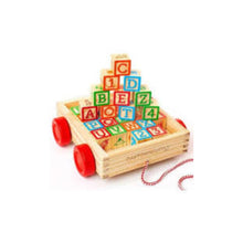 Cargar imagen en el visor de la galería, Bloques madera letras y números con arrastre carro