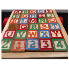 Cargar imagen en el visor de la galería, Bloques madera letras y números con arrastre carro