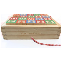 Cargar imagen en el visor de la galería, Bloques madera letras y números con arrastre carro