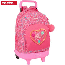 Cargar imagen en el visor de la galería, Safta Feeling mochila rosa grande con ruedas