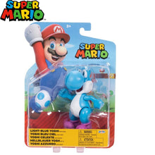Cargar imagen en el visor de la galería, Yoshi azul celeste con huevo super mario