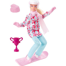 Cargar imagen en el visor de la galería, BARBIE tabla snowboard muñeca articulada (HCN32)