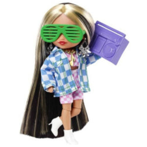 Barbie extra mini muñeca chaqueta cuadros (HGP64)-