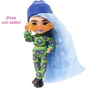 Barbie extra mini muñeca pelo azul hielo