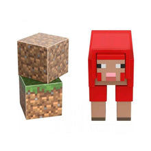 Cargar imagen en el visor de la galería, MINECRAFT figura oveja roja con cubos construir (GTT46)