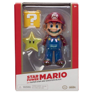 Súper Mario Bros figura Star Power Gold 10cm