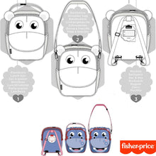 Cargar imagen en el visor de la galería, Mochila guarderia infantil hipopótamo Fisher Price (térmica)