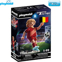 Cargar imagen en el visor de la galería, Futbolista Playmobil jugador de fútbol de Bélgica (71128) Sports Action
