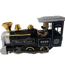 Cargar imagen en el visor de la galería, TREN LOCOMOTORA RETRO (METAL-FRICCION) CON CONDUCTOR, LUZ Y MELODIA (15 CM)