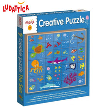 Cargar imagen en el visor de la galería, Ludattica puzzle madera animales marinos en el mar