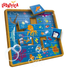 Cargar imagen en el visor de la galería, Ludattica puzzle madera animales marinos en el mar