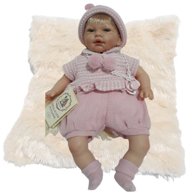 muñeca bebé realista 45cm con cojín