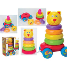 Cargar imagen en el visor de la galería, PIRAMIDE ANILLOS BEBE ARRASTRE APILABLE