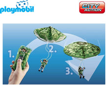Cargar imagen en el visor de la galería, Playmobil helicóptero de policía persecución en paracaidas (70569) City Action-(1)