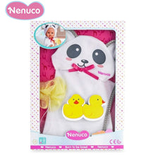 Cargar imagen en el visor de la galería, Albornoz Nenuco blanco para muñecos 35 cm talla S-(1)