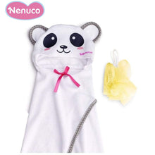 Cargar imagen en el visor de la galería, Albornoz Nenuco blanco para muñecos 35 cm talla S