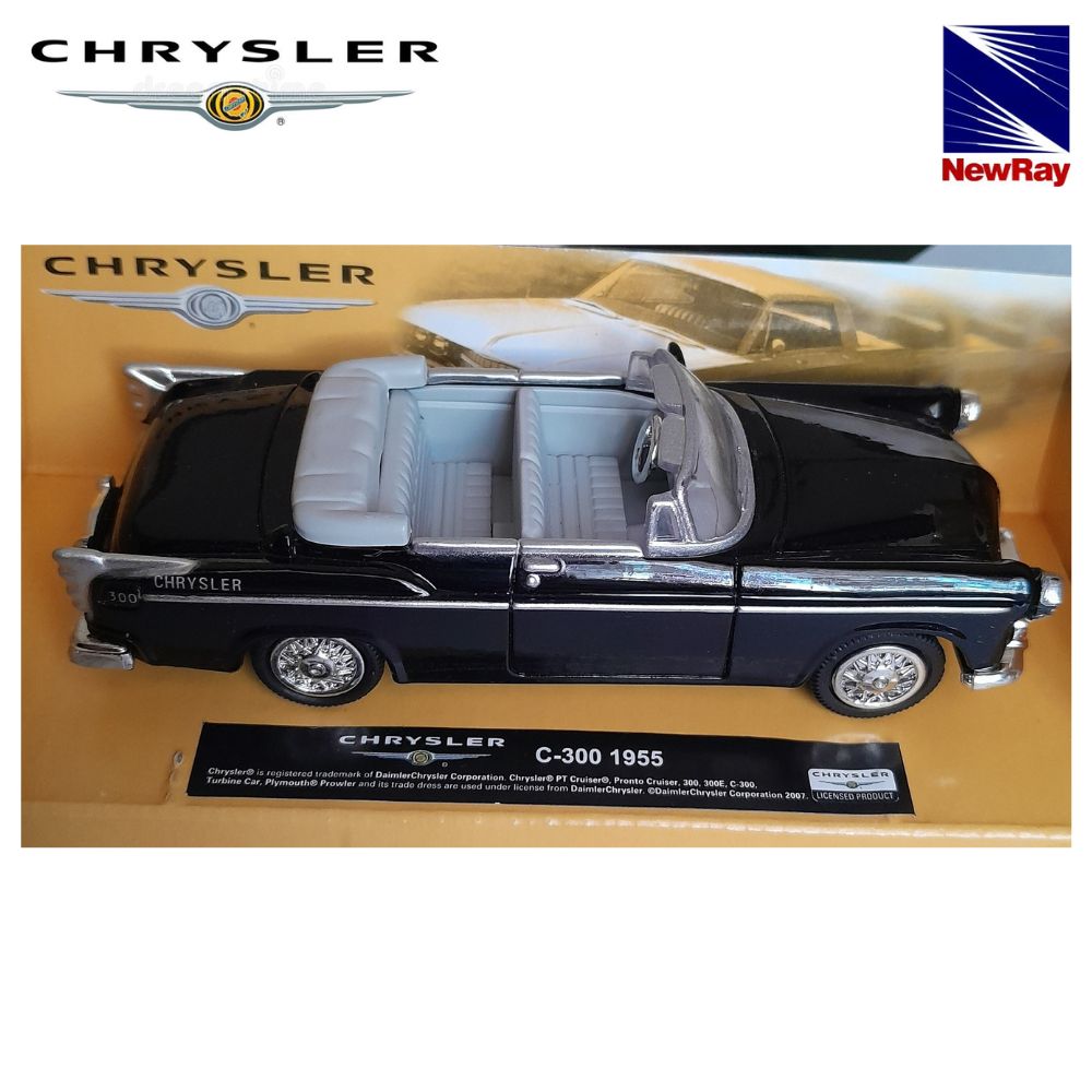 Chrysler C-300 (1955) negro a escala 1/43 New Ray – MANCHATOYS