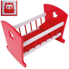 Cargar imagen en el visor de la galería, Cuna de madera para muñecas con ropa de cama Eurekakids