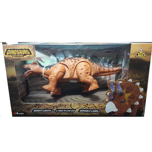 Dinosaurio de juguete que camina y ruge marrón-