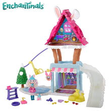 Cargar imagen en el visor de la galería, Enchantimals chalet en la nieve con muñeca de Bevy Bunny y mascota Jump-