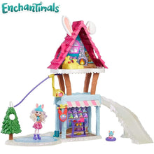 Cargar imagen en el visor de la galería, Enchantimals chalet en la nieve con muñeca de Bevy Bunny y mascota Jump