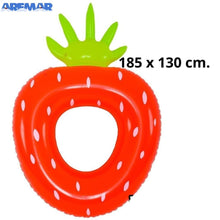 Cargar imagen en el visor de la galería, Flotador piscina fresa colchoneta hinchable 185x130 cm.-