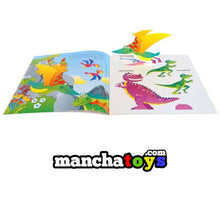 Cargar imagen en el visor de la galería, LIBRO MONTO Y JUEGO CON DINOSAURIOS (LECTURA EN LETRA MAYÚSCULA)